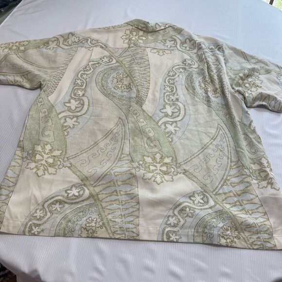 Tommy Bahama Men’s Silk Paisley Short Sleeve Button Up Shirt Size XL - Picture 6 of 7